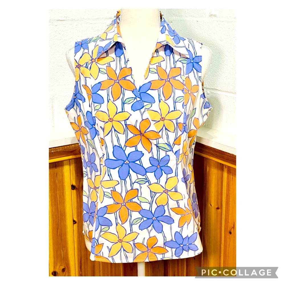 Ziva Size Medium Faux Wrap Sleeveless Top